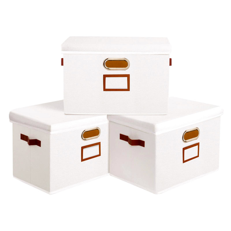 Ebern Designs Decorative Bin, 20 cm H x 33 cm W x 23 cm D, White