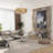 White And Silver Rectangle Coffee Table With Polished Silver Double X-Base