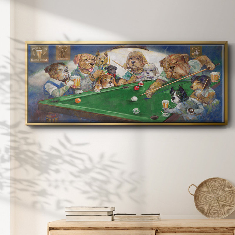 Pool Dogs - toile encadrée, H 12 po x l 30 po