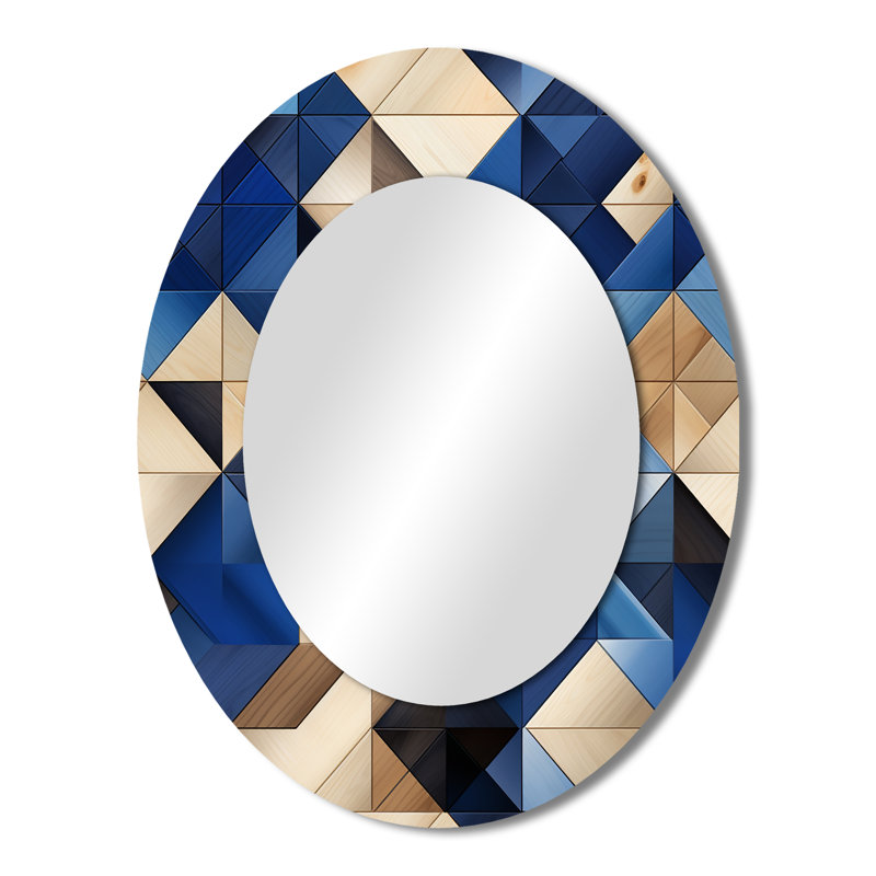 Staudt - Miroir mural ovale bleu, 43 po x 33 po