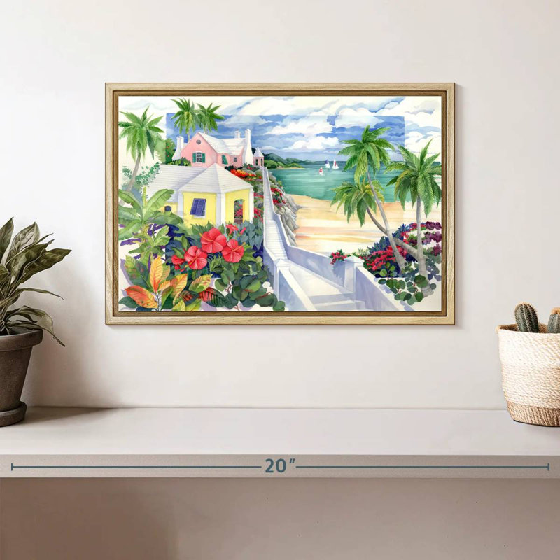 Island Cliff, Cadre flottant en bois naturel, 13 po x 9 po