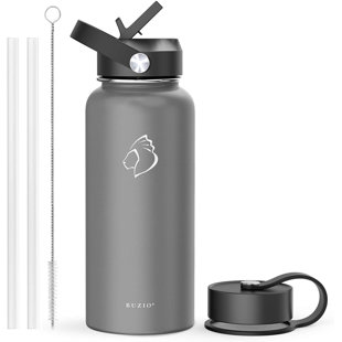 Elemental Iconic Kids Water Bottle with Straw Lid & Charms Strap, Leak-Proof When Closed, Triple Insulated Stainless Steel Reusable Thermos Water