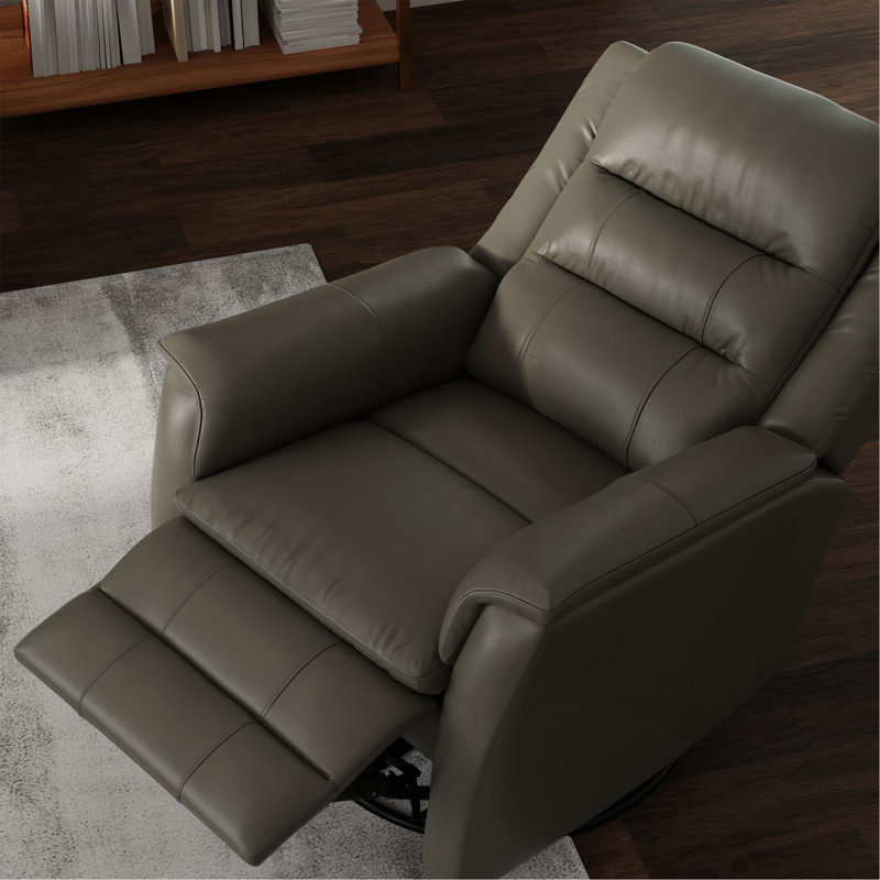 Global Home Swivel Glider Recliner With Manual Footrest