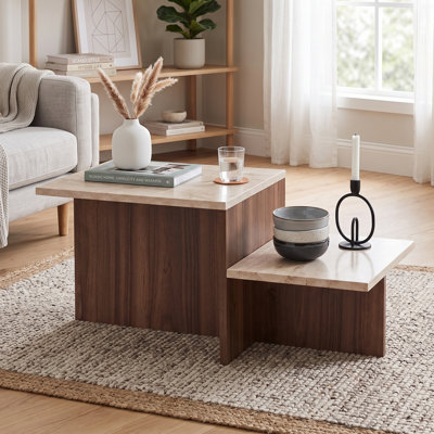 Table basse d'appoint à plusieurs niveaux Modern and Venezia (31,5'' L x 15,7'' P x 15,7'' H)