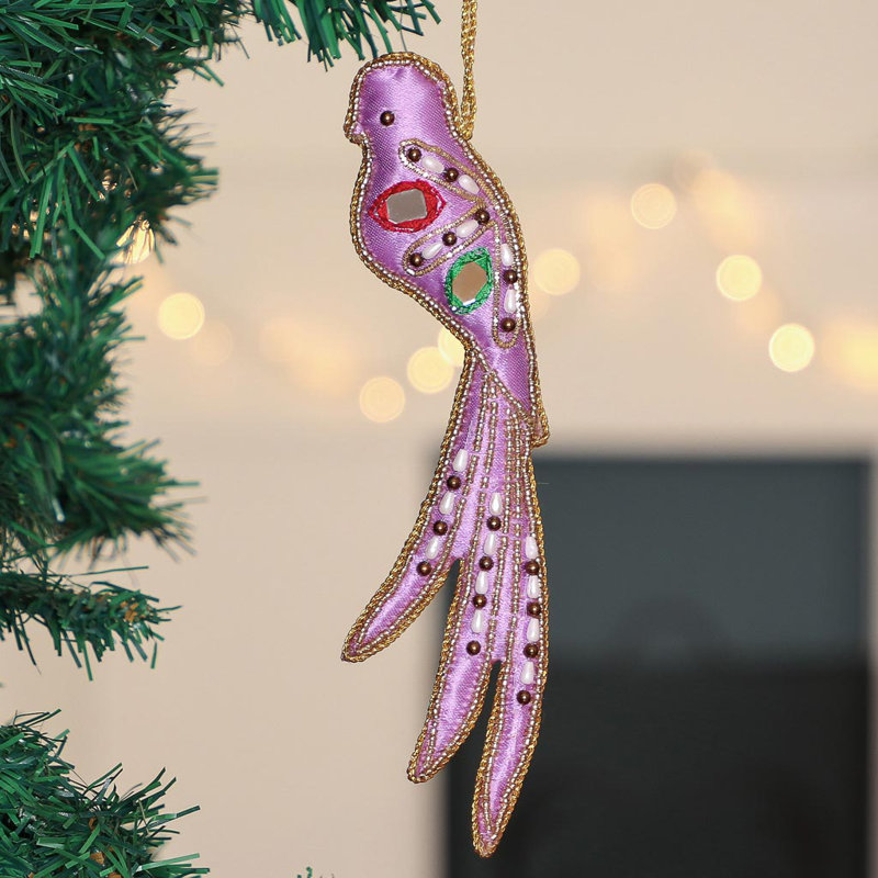 20cm Handmade Fabric Animals Hanging Figurine Ornament, Purple