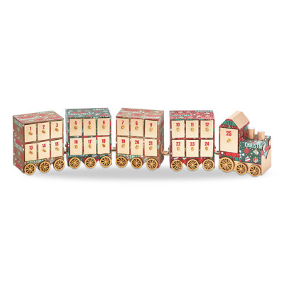 Christmas Keepsake Advent Calendar Paper Train Multi 32x3.5x6.5 in