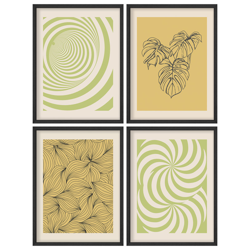 «Modern Monstera Leaf, Noir, H 14 po x l 11 po