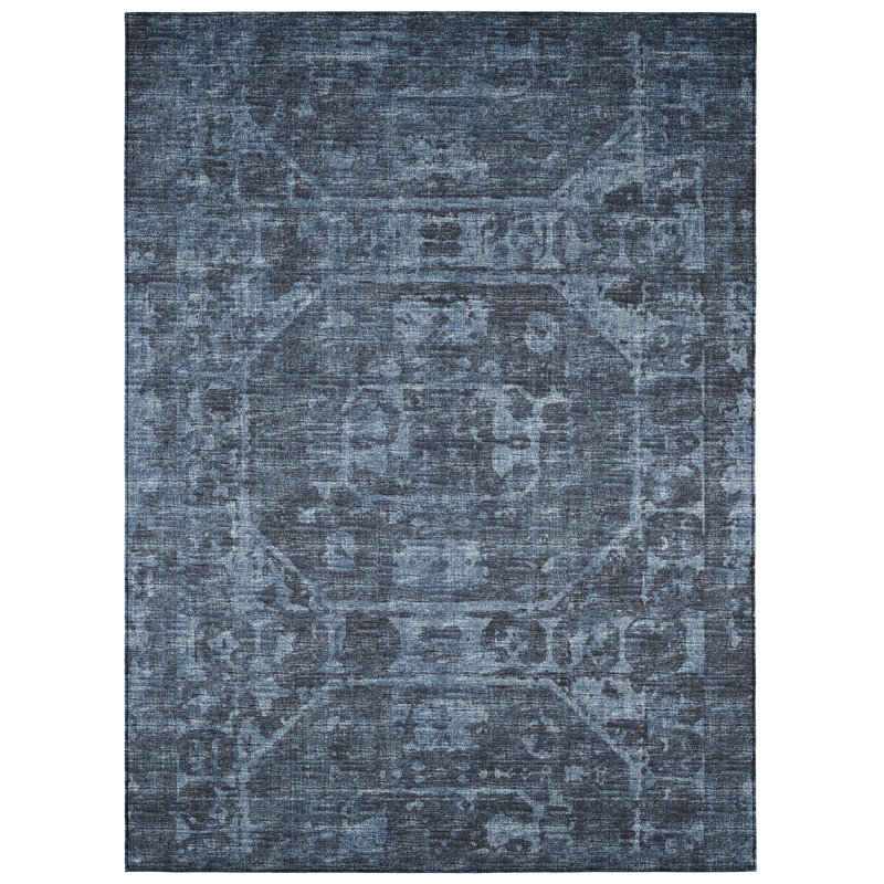 Tapis intérieur / extérieur en polyester tissé à la machine Fenwick, Rectangle 5 pi x 7 pi 6 po