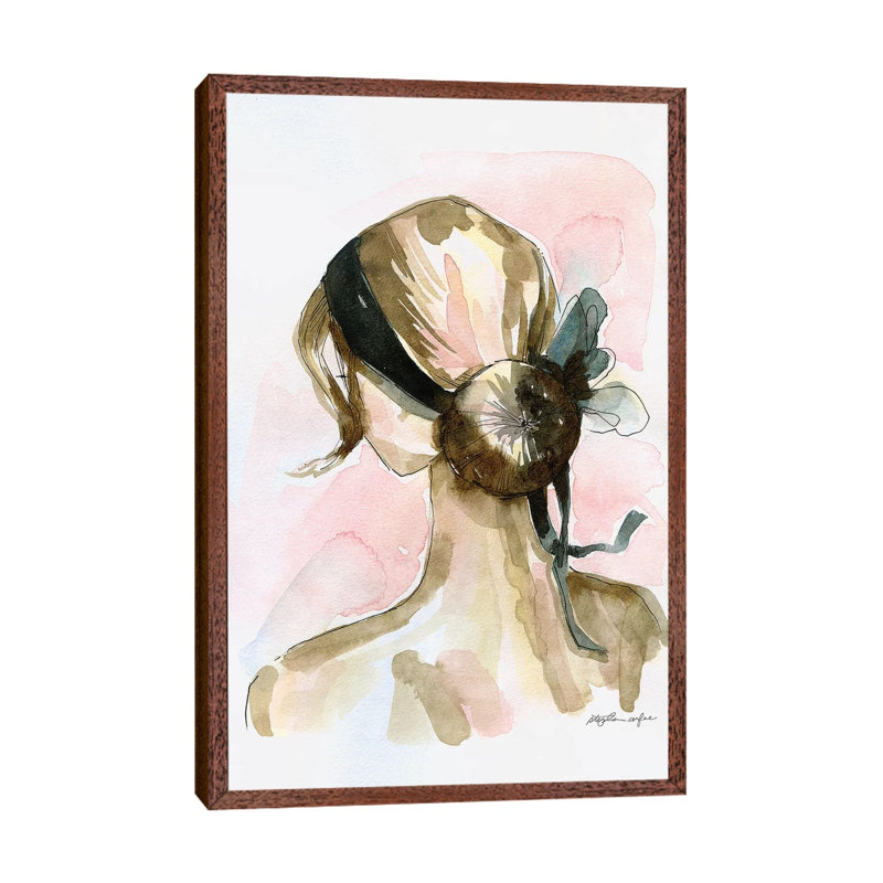 Elegant Chignon by Stephanie Corfee - Painting on Canvas, Classic Brown Wood Framed, 66.04 cm H x 45.72 cm W