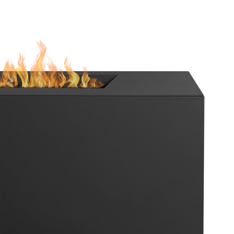 Coden Rectangle Metal Propane Fire Pit Table with Hidden Tank by Jensen Co., Charcoal Gray, 20'' H x 72'' W x 28'' D