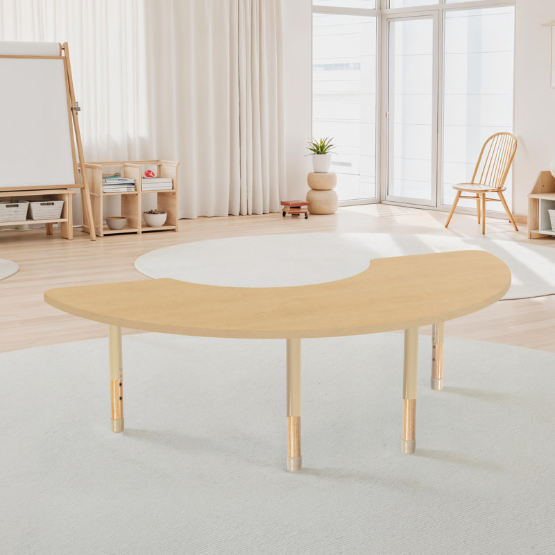 Table d'activité 36 "x 72" thermofusionnée avec pieds réglables en bois massif - grain d'érable / sable / naturel, Sand