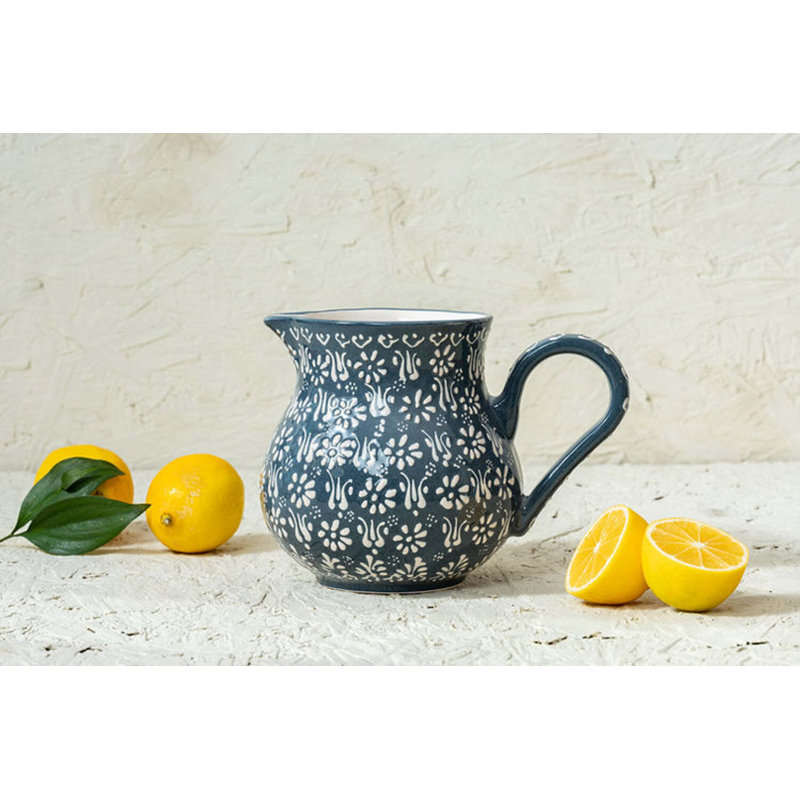 Céramique peinte à la main 45 oz Pichet en céramique, Gris
