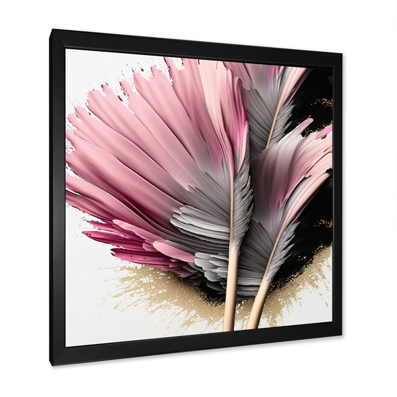 Gerbera Hyperrealistic Flowers V " Gerbera Hyperrealistic Flowers V ", 36" W x 36" H, Black Picture Framed Canvas