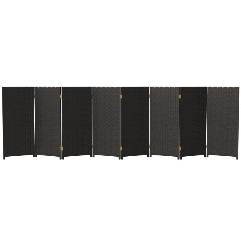3 Ft. Tall Woven Fiber Room Divider, Black, 8