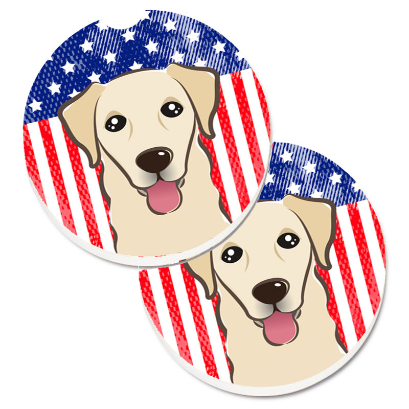 Sous-verre american flag, Golden retriever