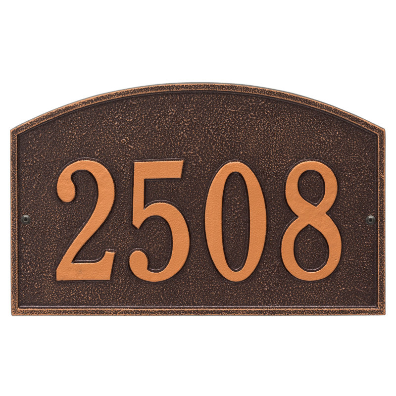 Plaque d'adresse murale sur 1 ligne Legacy, Cuivre antique, Oui