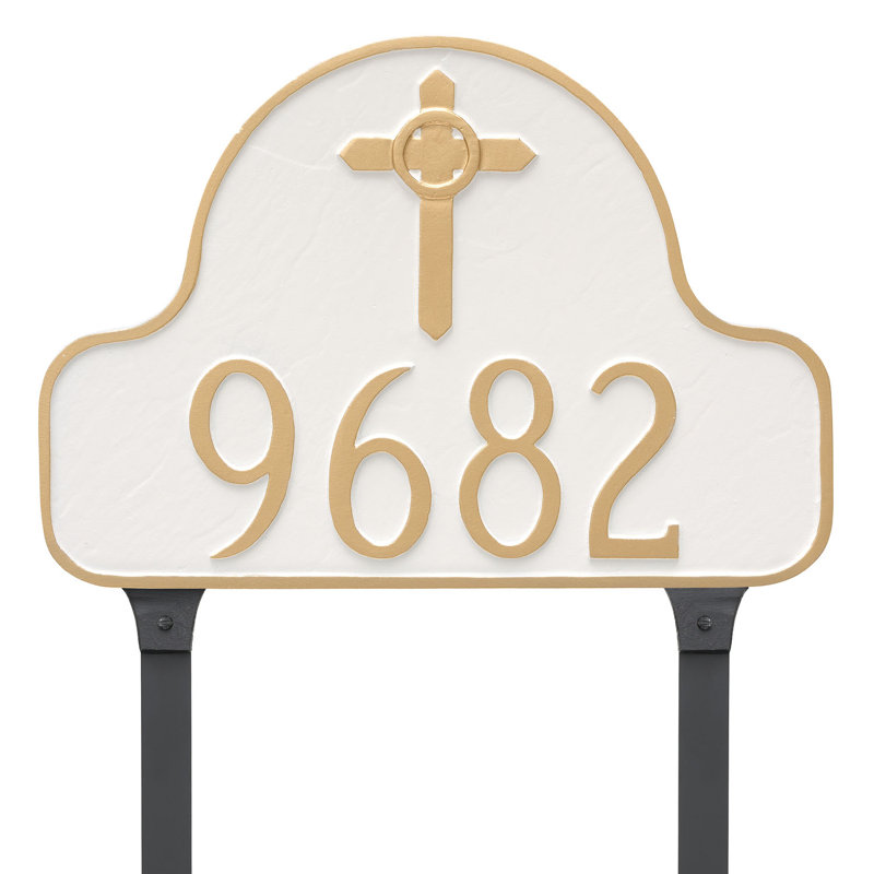 Enseigne d’adresse pour pelouse sur 1 ligne, Gris / Argent