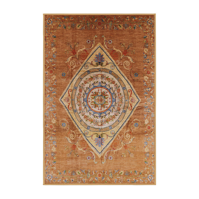 Tapis 100% moderne de style Mid-Century 2267 lavable à la machine, Rectangle 8 pi x 10 pi