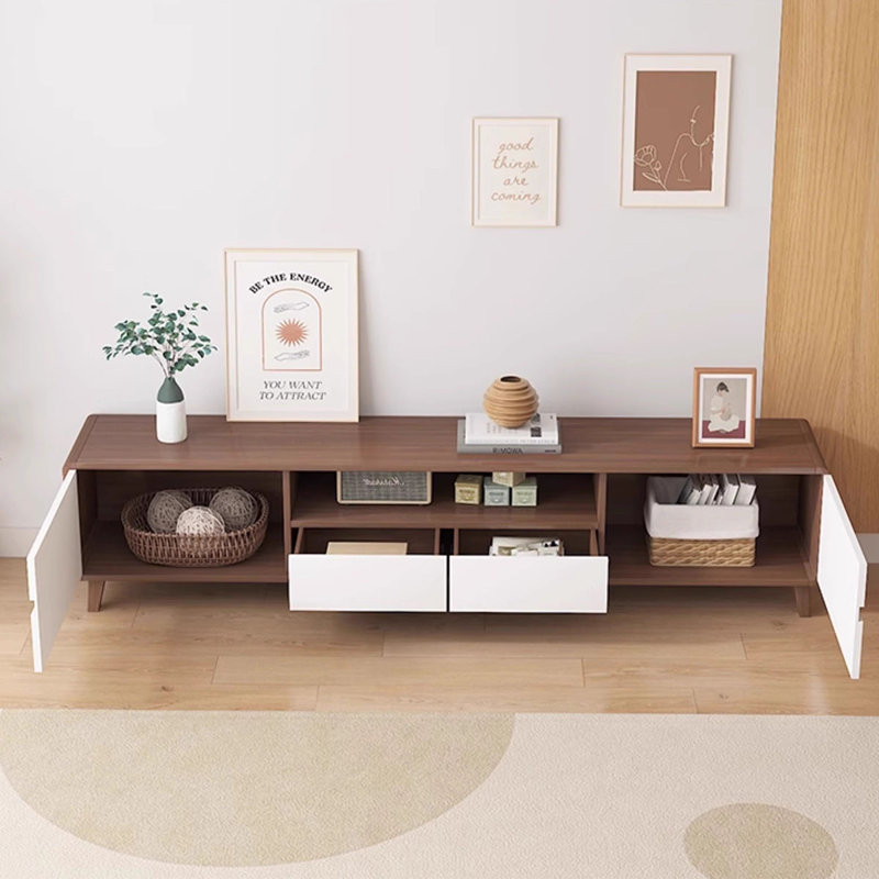 Meuble télé en noyer manufacturé, H 17,72 po x L 62,99 po x l 11,81 po