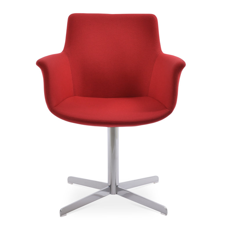 Fauteuil pivotant 4 étoiles Bottega, Chrome, Gris