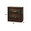 Table de chevet 2 tiroirs Sherrard en noyer rustique
