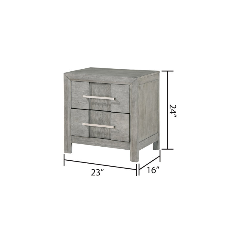 Élégante table de chevet grise 2 avec poignées fonctionnelles et rangement moderne pour table de chevet