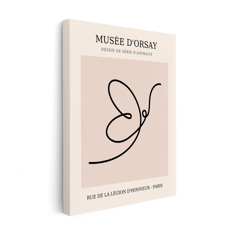 Picasso - Une ligne de papillon, Sans cadre, Canevas, H 08 po x l 10 po
