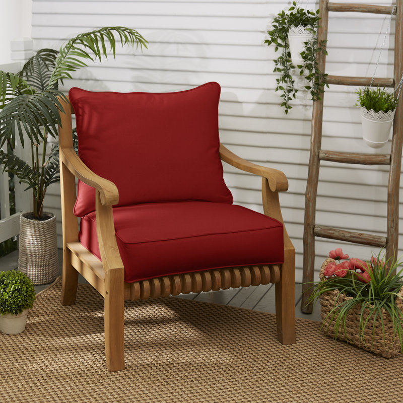 Outdoor 5'' Lounge Chair Seat / Back Cushion, 5" H x 23" W x 23.5" D, Canvas Jockey Red Sunbrella® Canvas