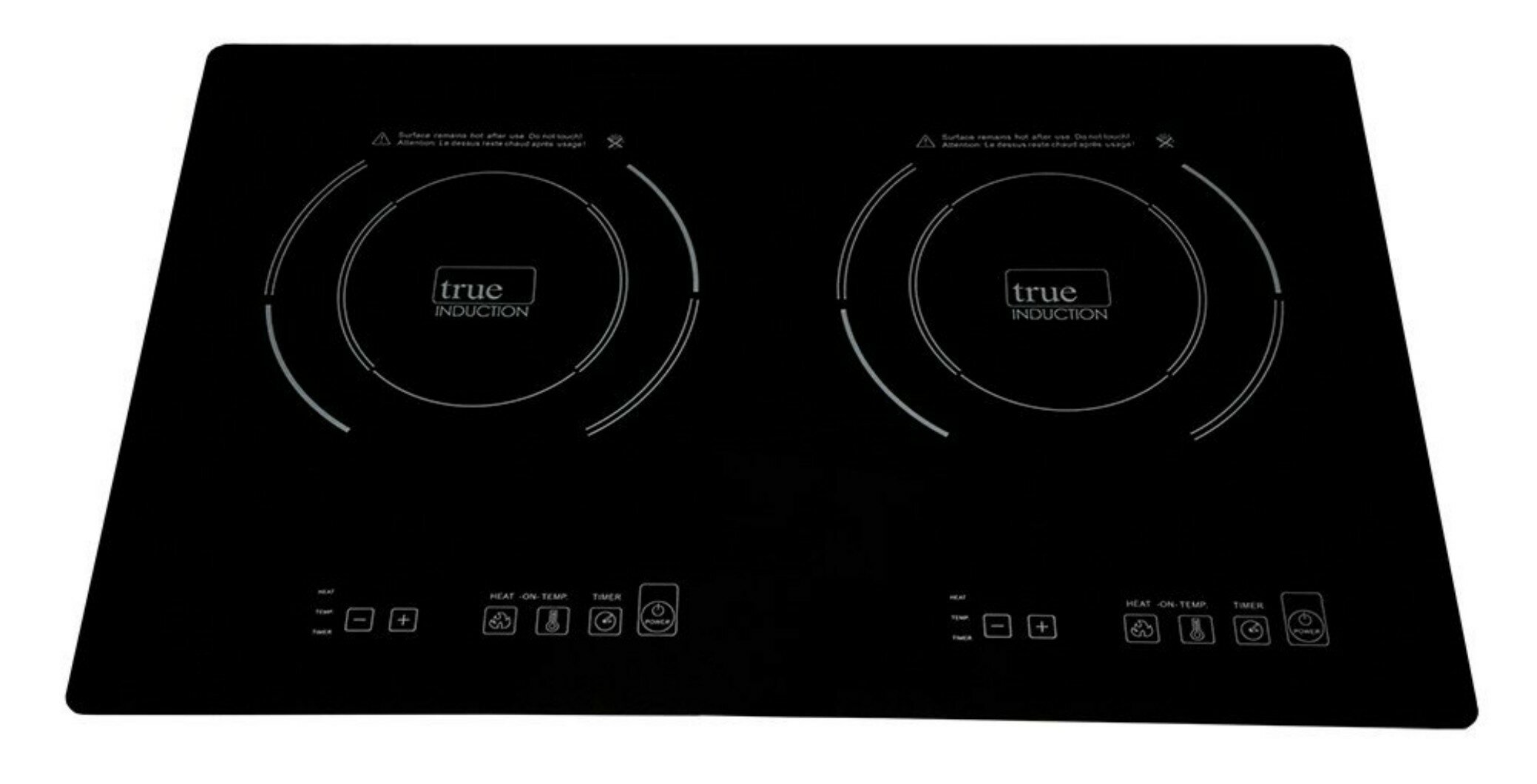 True Induction TI-2B 23 in. Dual Element Black Induction Glass-Ceramic  Cooktop 1750W 858UL Certified