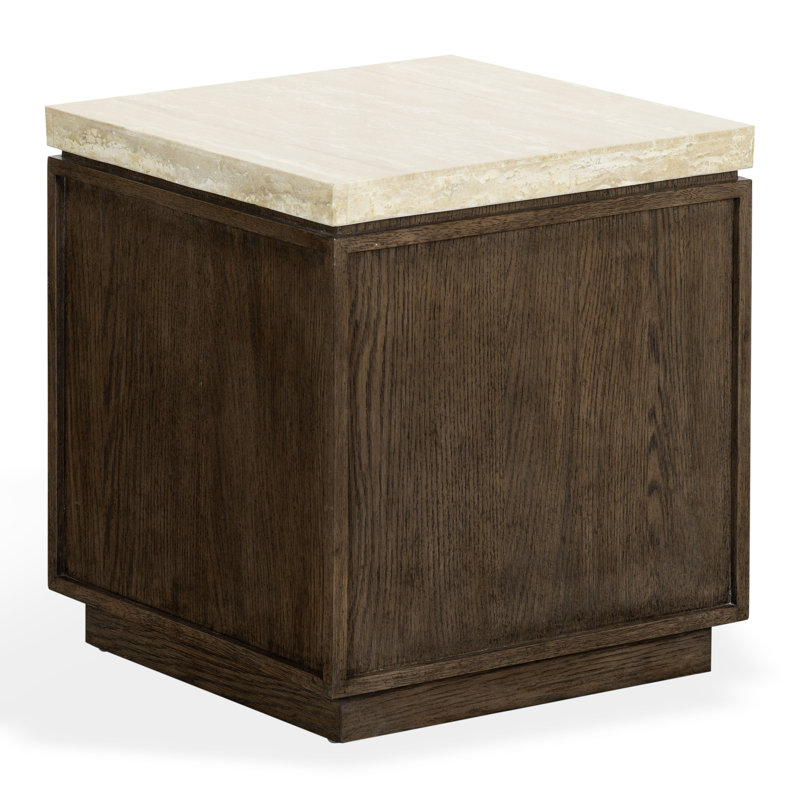 Table d'appoint carrée Alysandria, Dark Brown Oak