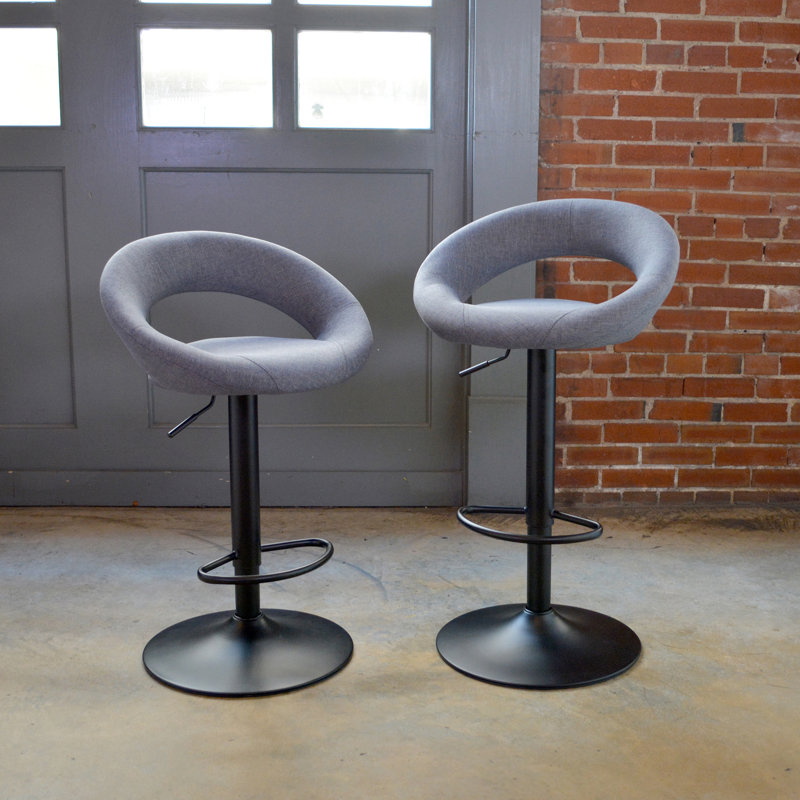 Dieng Nikolov Swivel Adjustable Height Bar Stool, Gray