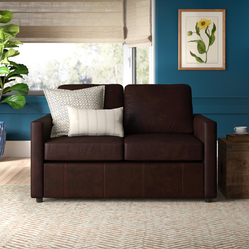 Savannah 58'' Leather Loveseat, Bistro Rustic Genuine Leather