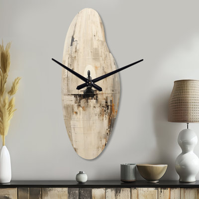 Angoy - Curved Shape Beige Wall Clock Sculpture