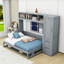 Lit escamotable en bois avec 2 tablettes et 2 tiroirs Tandie-1660981313-1660981314