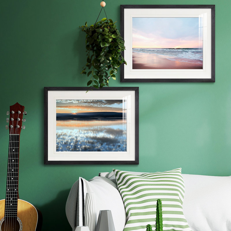 Reproduction de photo sur toile, Blanc mat, Toile avec cadre argenté