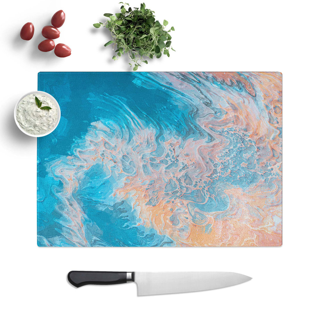 Tempered Glass The Tide Is High in Abstract Chopping Board