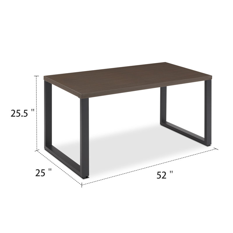 Table de salle à manger en acier Nazime, Brun