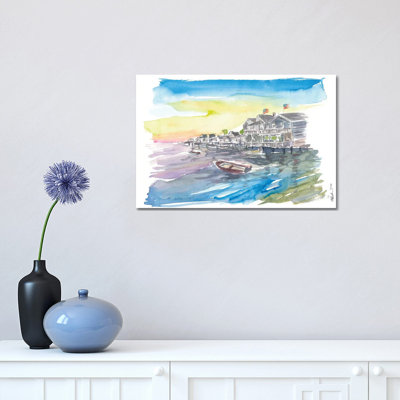 Nantucket Nautical Amazing Waterfront Scene 1 Piece Wrapped Canvas Wall Art