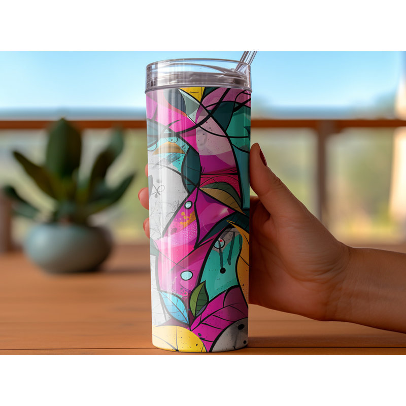 Choose Handmade Tumblers 591ml Vacuum Insulated Stainless Steel (18/8) Travel Tumbler with Straw