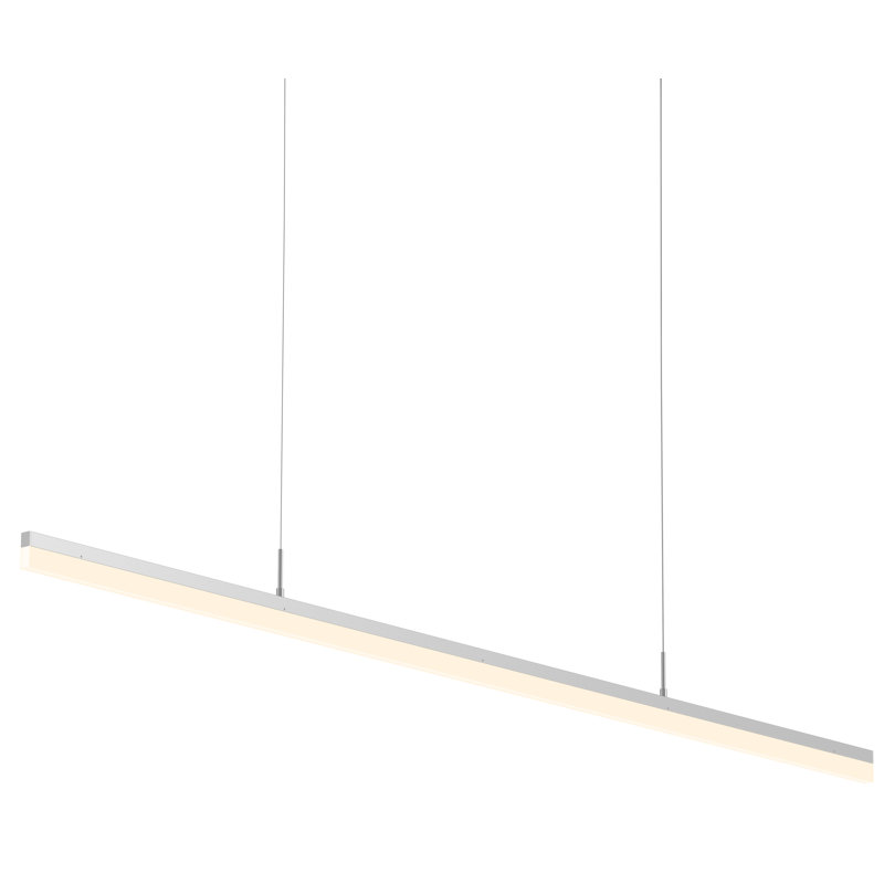 Stiletto 1 - Light LED Kitchen Island Pendant, Bright Satin Aluminum, 1.75" H x 59.5" W x 0.75" D
