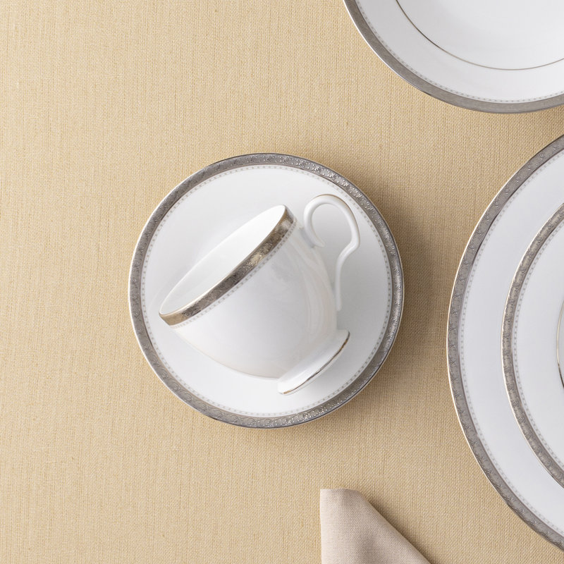8 tasses Noritake Charlotta, Platine