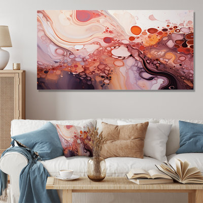 Encre liquide rose abstraite Galaxies II - encre liquide abstraite, art mural