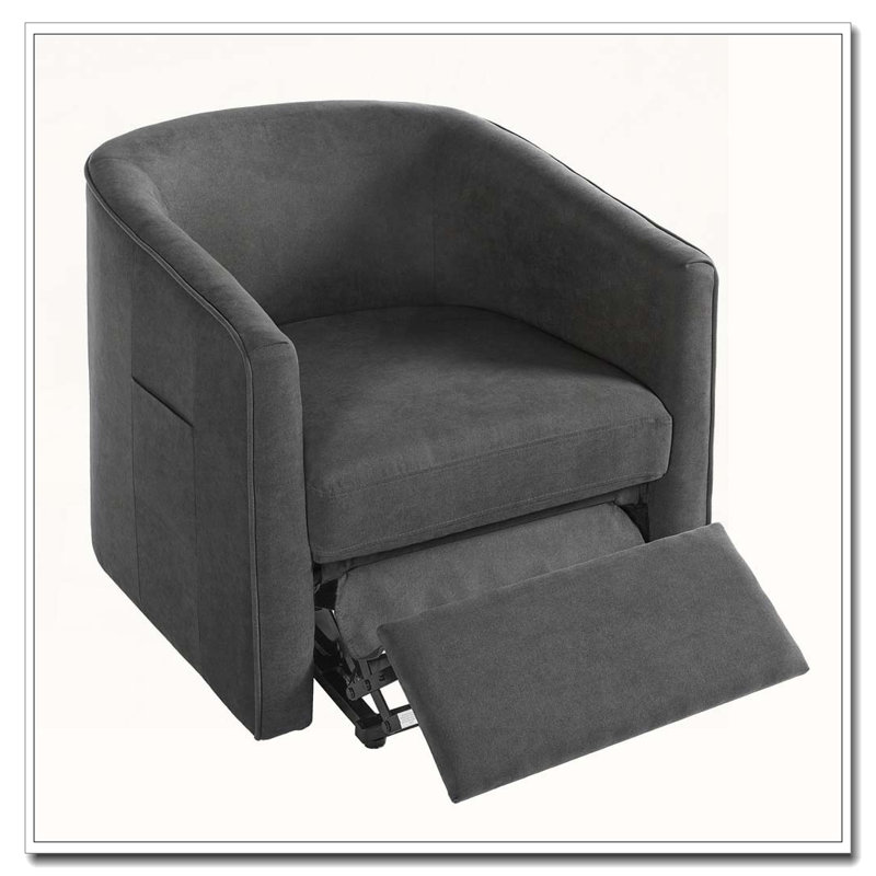 Power Lift Recliner Barrel Shape Recliner Chair, DARK GREY