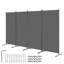 4 Panel Room Divider, Freestanding Folding Privacy Screen & Portable Partition, Iron & Oxford Fabric Room Separator for Office, Bedroom & Living Room, Grey