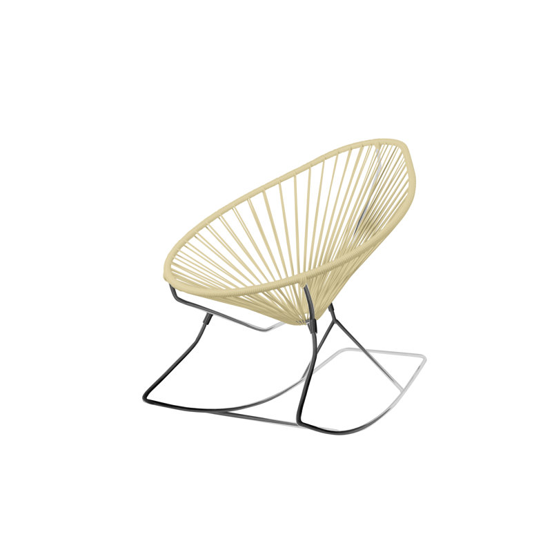 Chaise berçante intérieure / extérieure Acapulco, Ivoire / chrome