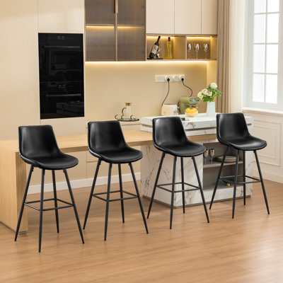 Tabouret de comptoir moderne en similicuir