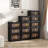 24" Side Wide Folding Storage Cabinet ,5 Tiers,23.62"×13.78"×59.84",Collapsible Storage Bins With Magnetic Door, Plastic Storage Cabinet With Wheels-848432054