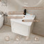 Meuble-lavabo mural de 61 cm (24 po) avec comptoir et robinet, peint à la main, résistant à l'eau, 2 tiroirs lisses et bords arrondis-199263871