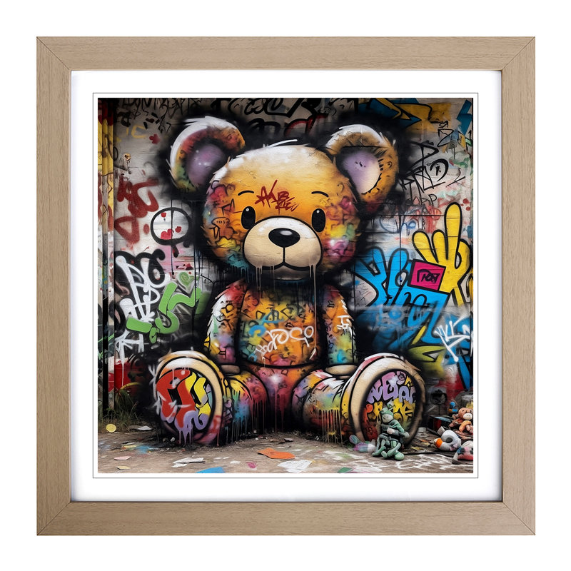 Teddy Bear - Framed Print, Oak