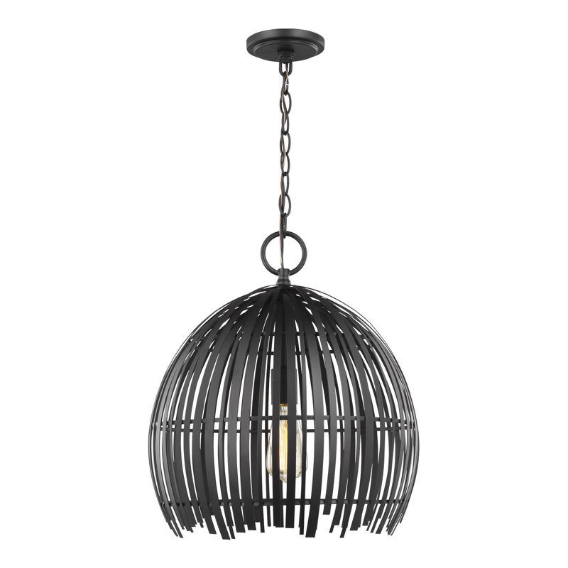 Hanalei 1 - Light Pendant, Midnight Black, 18.63" H x 16" W x 16" D